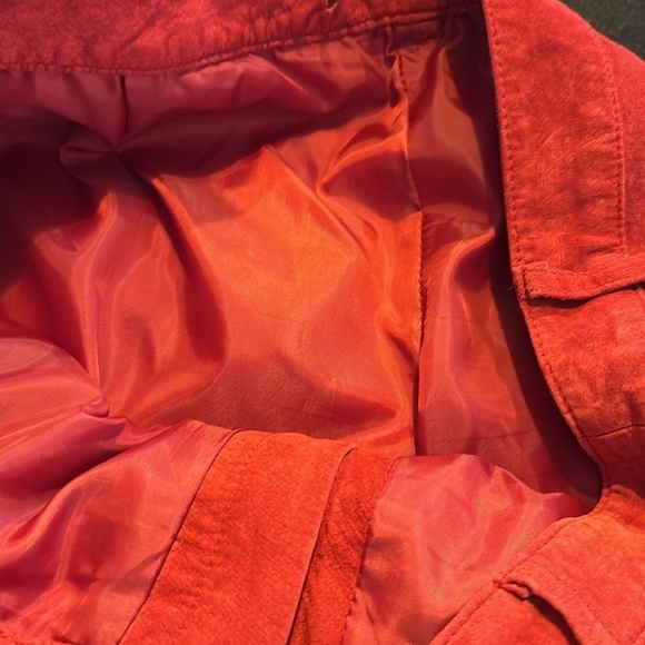 Red Suede Five Pocket Jeans Straight Leg Fully Lined Size M-L VINTAGE - Picture 10 of 10